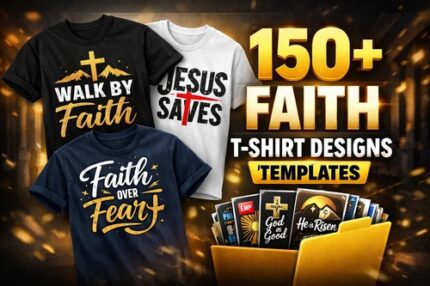 150+ Faith T-Shirt Design Templates print ready for print on demand products
