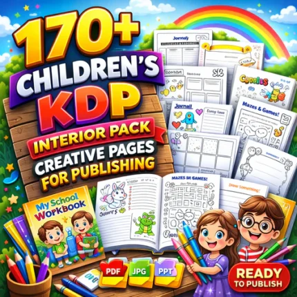children’s KDP interior pack with 170+ creative activity pages for Amazon KDP publishing coloring books and kids learning books
