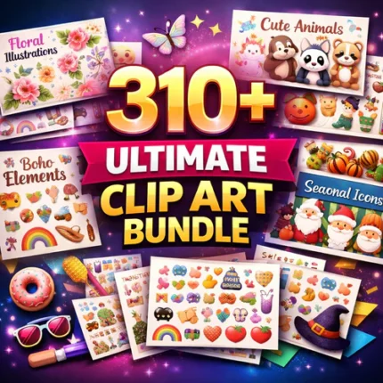 ultimate clip art bundle with 310+ high quality design elements for creative projects and professional graphic design work