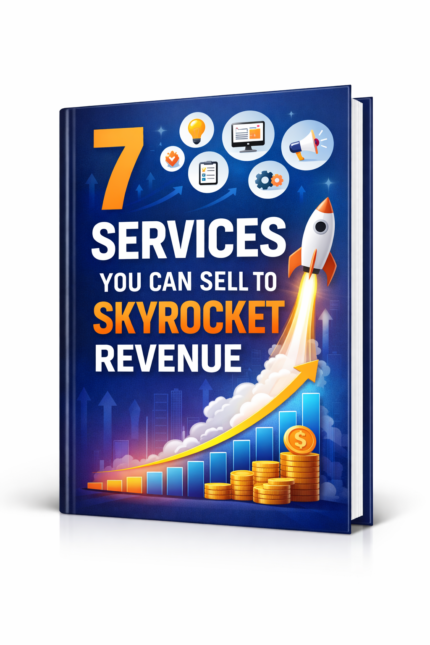 7 services to sell online ebook cover showing profitable freelancing and online income ideas for beginners to skyrocket revenue