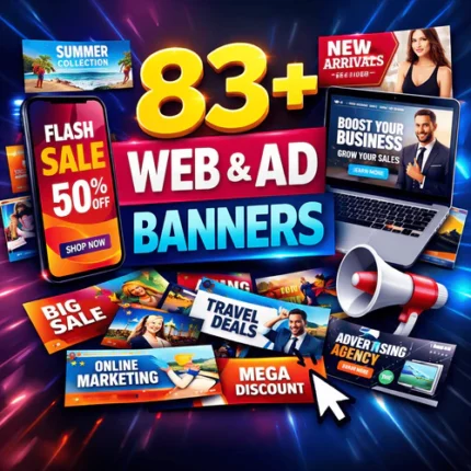 web banner templates bundle with 83+ editable digital marketing ad designs for business promotion and online advertising campaigns