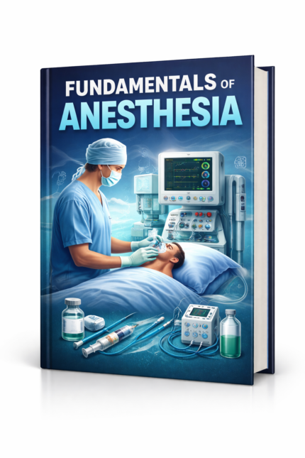 Fundamentals of anesthesia guide showing medical students and doctors learning clinical anesthesia techniques, patient monitoring, and surgical care procedures