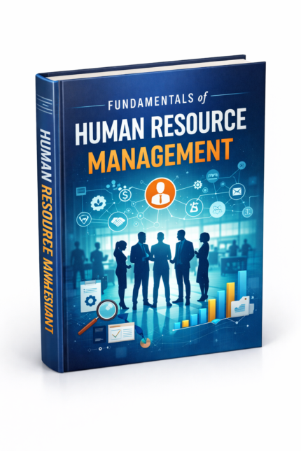 Fundamentals of human resource management guide showing recruitment, employee training, and workplace management concepts for HR professionals and students
