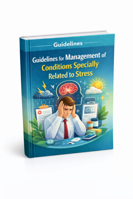 Stress management clinical guidelines showing mental health care, counseling techniques, and treatment of stress-related conditions for healthcare professionals