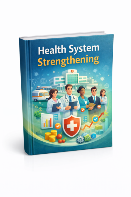 Health system strengthening guide showing healthcare infrastructure, policy development, and global public health system improvement strategies