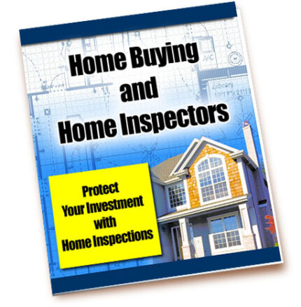 Home Buying and Home Inspectors Guide showing property inspection, house evaluation, and real estate buying process concept