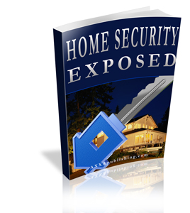 Home Security Exposed Guide showing house safety protection, security system setup, locked doors and windows, and home safety concept illustration