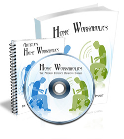 Home Workaholics Collection Guide showing organized home office, productivity system charts, laptop workspace, and remote work efficiency concept