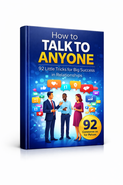 How to talk to anyone book showing 92 communication tricks, social skills development, and relationship building strategies for personal success