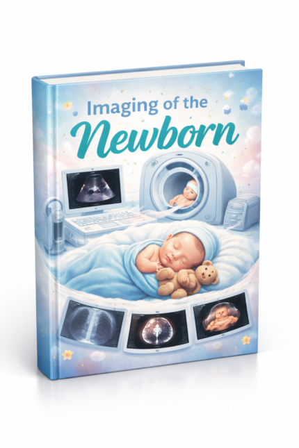 Imaging of the newborn guide showing neonatal radiology techniques including ultrasound, MRI, CT scans, and X-ray for infant diagnosis and healthcare management