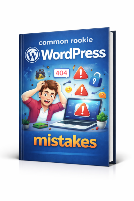 Common WordPress mistakes beginners make guide showing website errors, SEO issues, and WordPress development best practices for building better sites