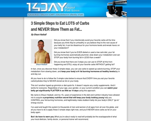 14 Day Rapid Fat Loss Macro-Patterning Nutrition & Exercise System