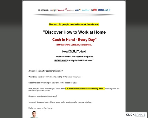 Work at Home Online Jobs – Work From Home